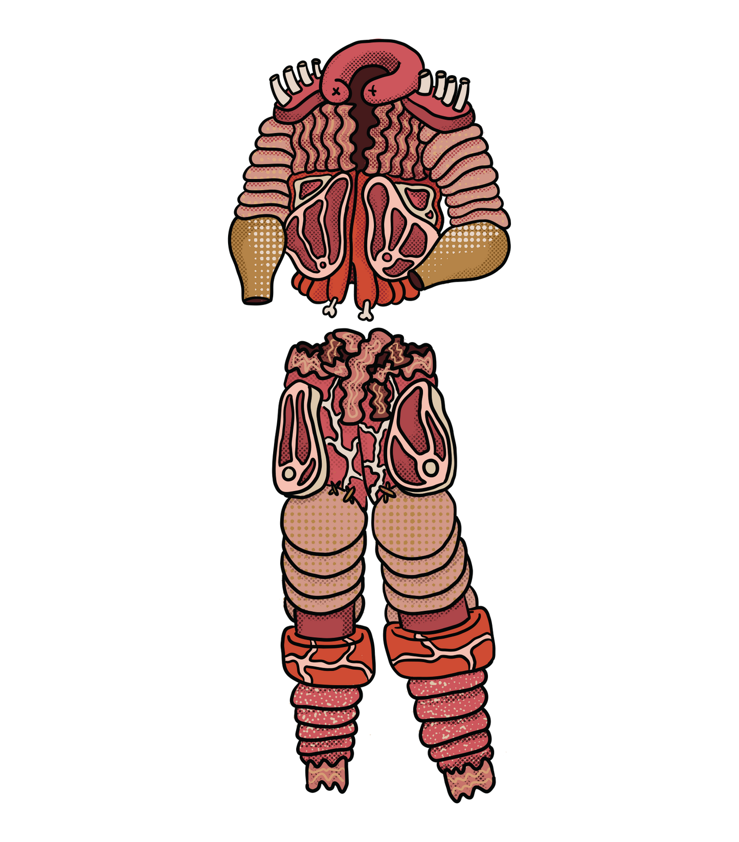Food Groups as Winter Wear - Meats